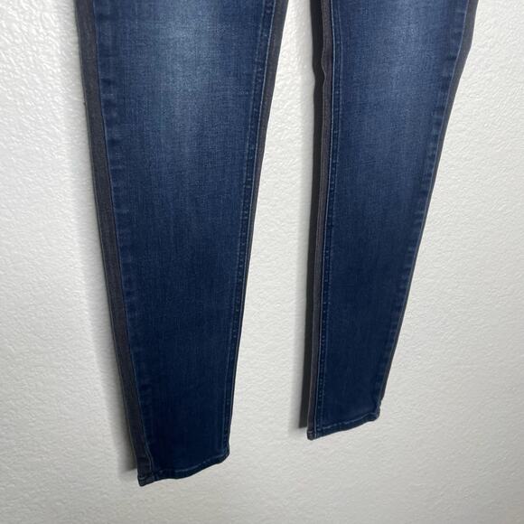 Just Black Womens Jeans Size 25 Dark Wash Denim Color Block Skinny Leg Casual - Picture 12 of 13